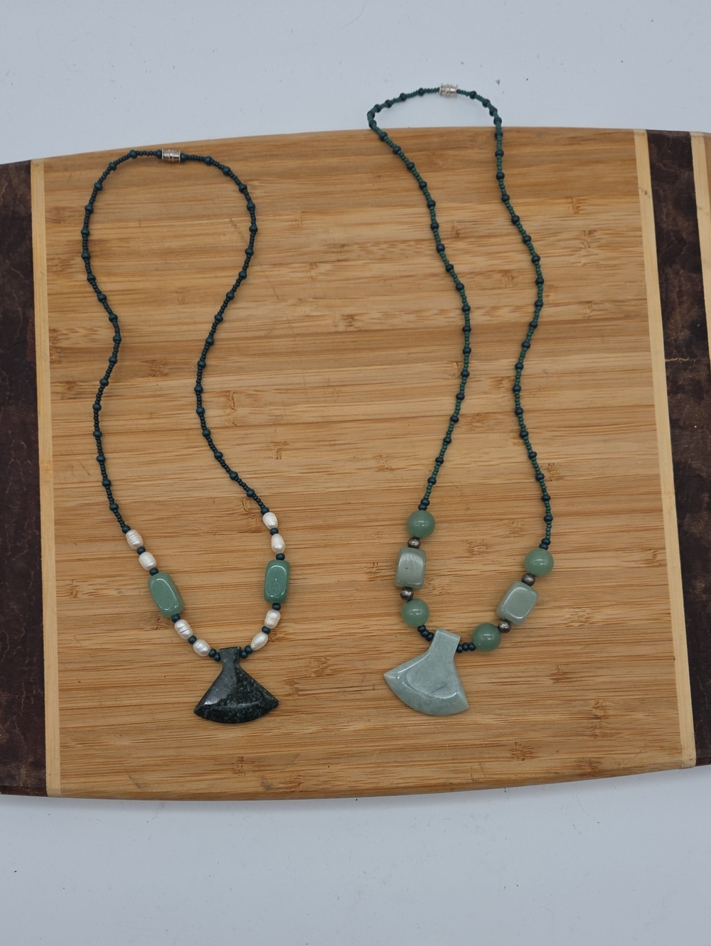 Vintage Jade Imitation Beaded Necklaces Ethnic Folk Bundle